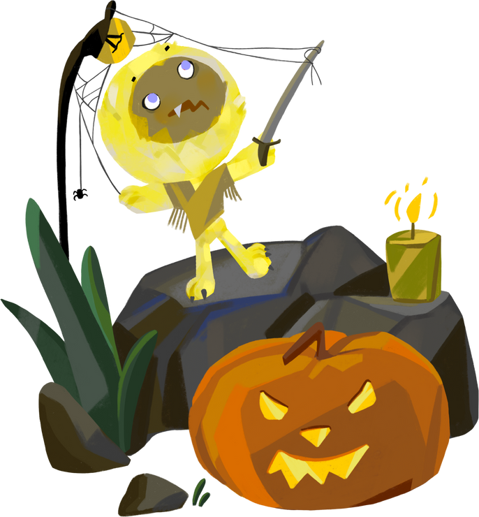 Pumpkin Ghost Illustration